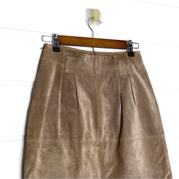 Vintage 100% Genuine Suede Leather Skirt Size 2 - Picture 6 of 10